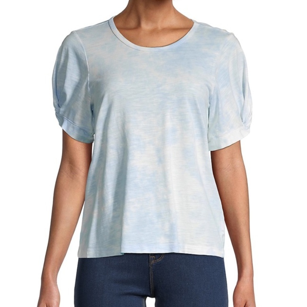 💥$10 SALE💥 NWT! Sanctuary Twist Capped Sleeve Shirt - Sky Blue - Picture 6 of 7